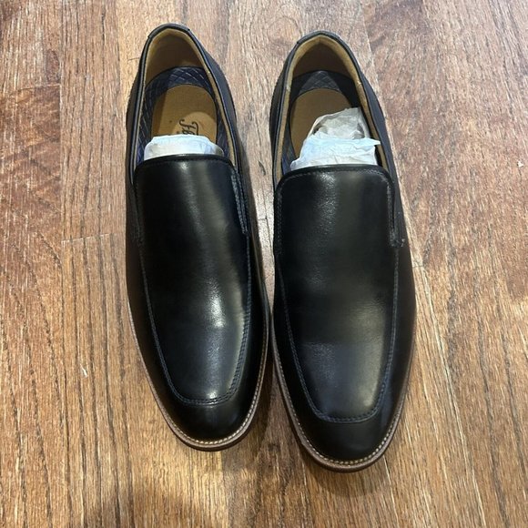 Florsheim Rucci Moc Toe Mens 9.5 Loafer Dress Shoes Black Leather Made in USA